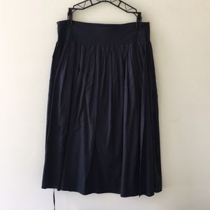 Vince Navy Cotton Voile Skirt Medium